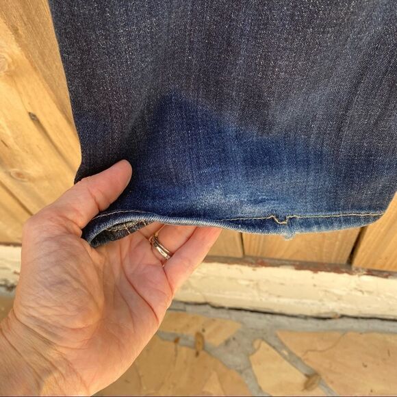 Vintage Y2K Hudson low rise Blue Dark Rinse Signature Wash Boot Cut Jeans sz 26 - Picture 7 of 12